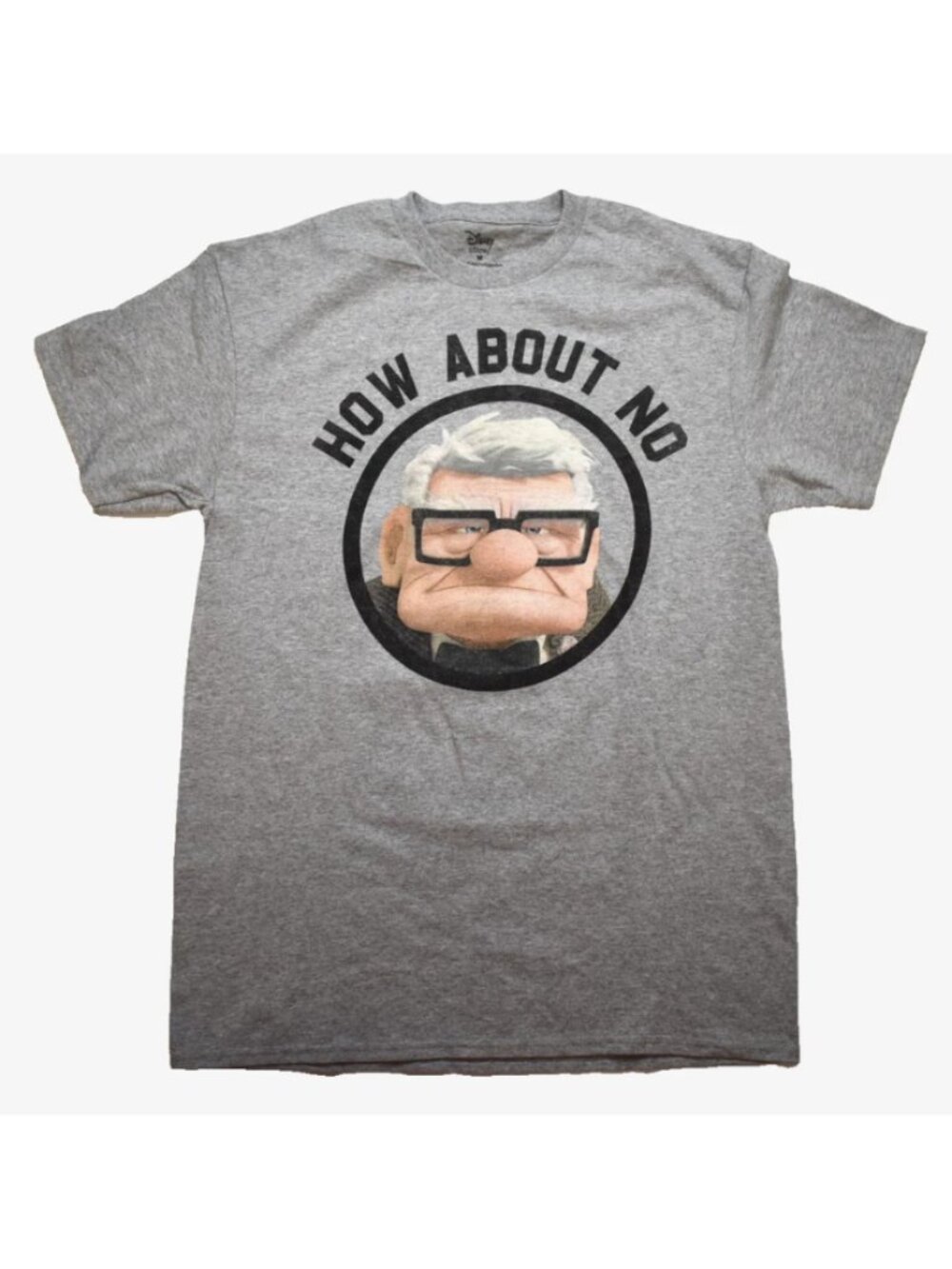 Share Disney Pixar Up Mens Carl How About No Funny Gray Shirt New Medium